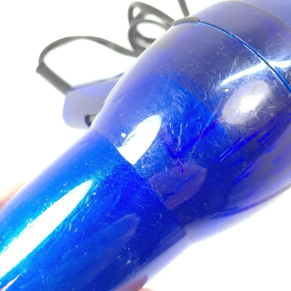 Conair Hair blow Dryer Translucence clear blue Y2k 1875 Watt Model 077B WORKS
